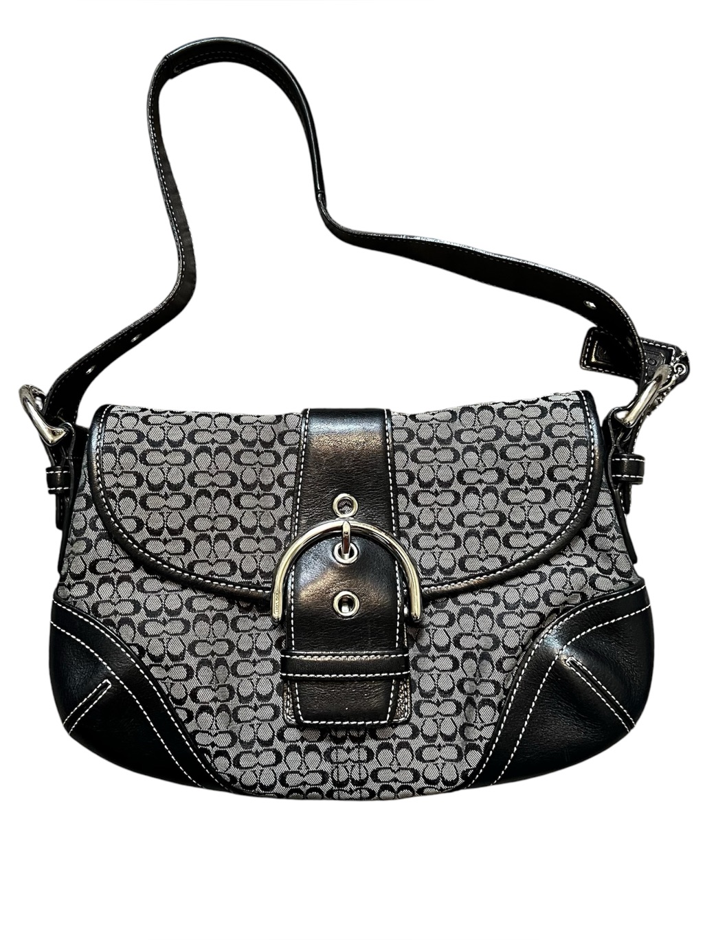 Vintage Y2k Coach Signature Soho Shoulder Bag Black